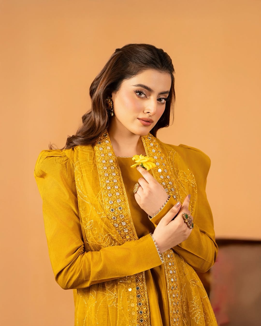 Elegant Mustard Yellow Embroidered Straight Kurta Set with Matching Palazzo and Net Dupatta – Perfect Ethnic Wear for Haldi, Festive & Day Events