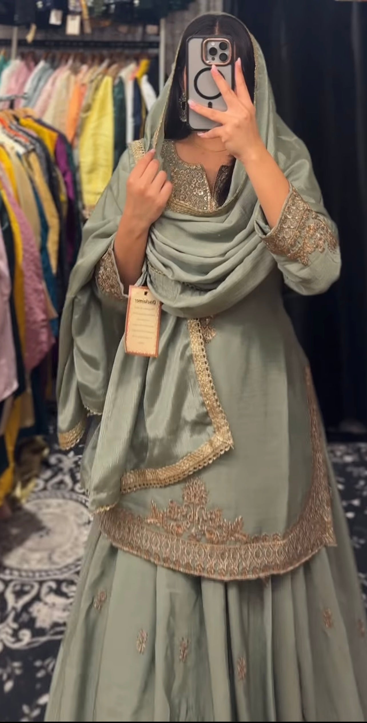 Designer Pista Green Sharara Set with Heavy Golden Zari Embroidery and Long Flared Bottom for Festive & Wedding Wear