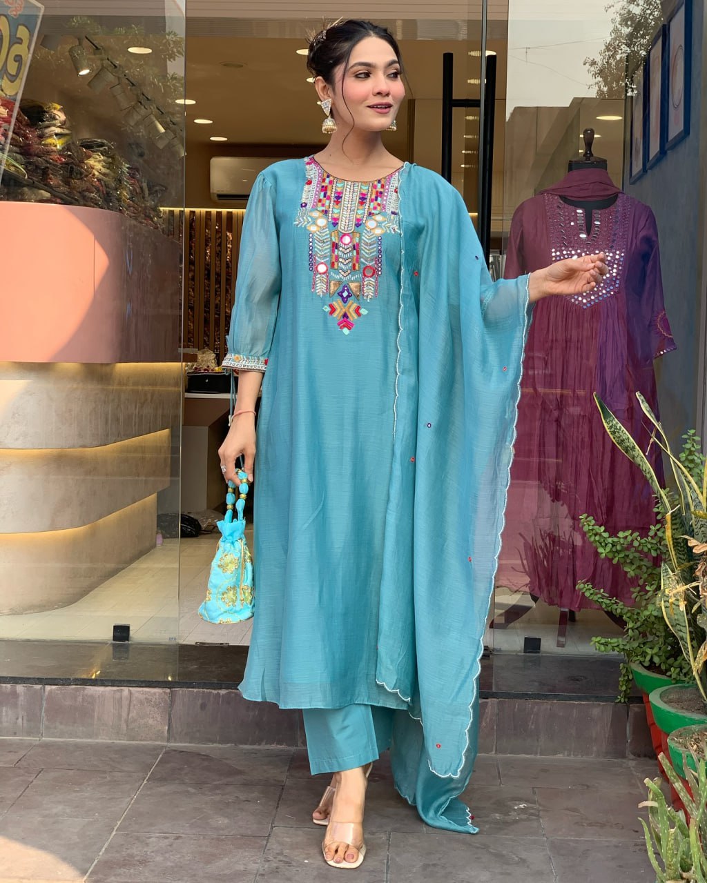 Elegant Kurti with Pant & Dupatta | Stylish Ethnic Set for Women