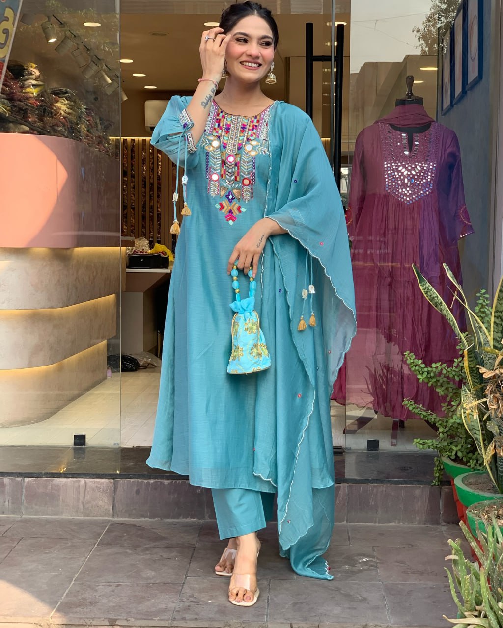 Elegant Kurti with Pant & Dupatta | Stylish Ethnic Set for Women