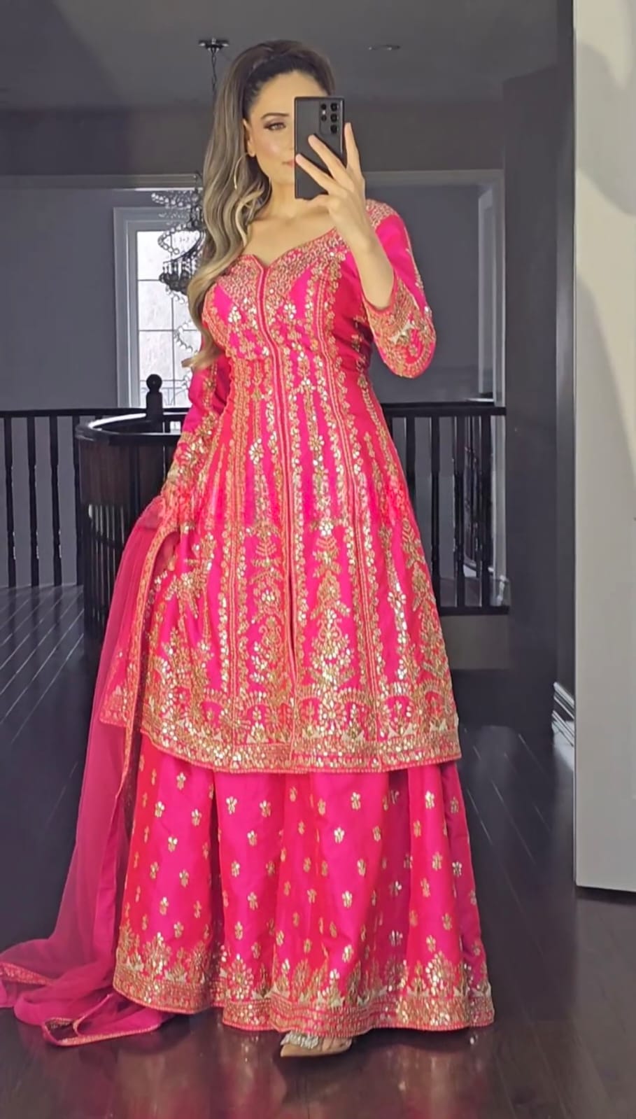 Vastrawear's New Party Wear Look Top-Plazzo and Dupatta With Heavy Embroidery WorK