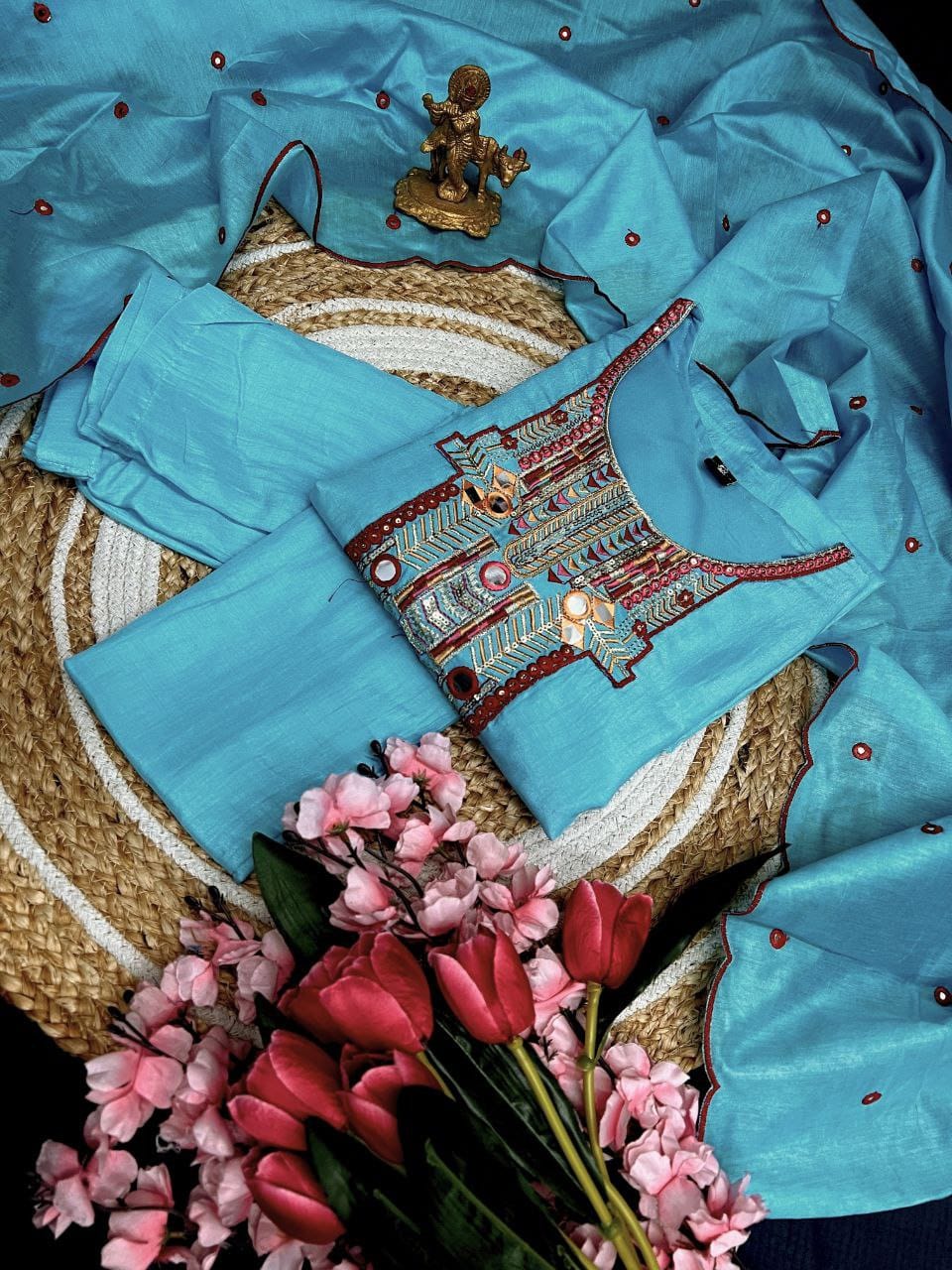 Elegant Kurti with Pant & Dupatta | Stylish Ethnic Set for Women