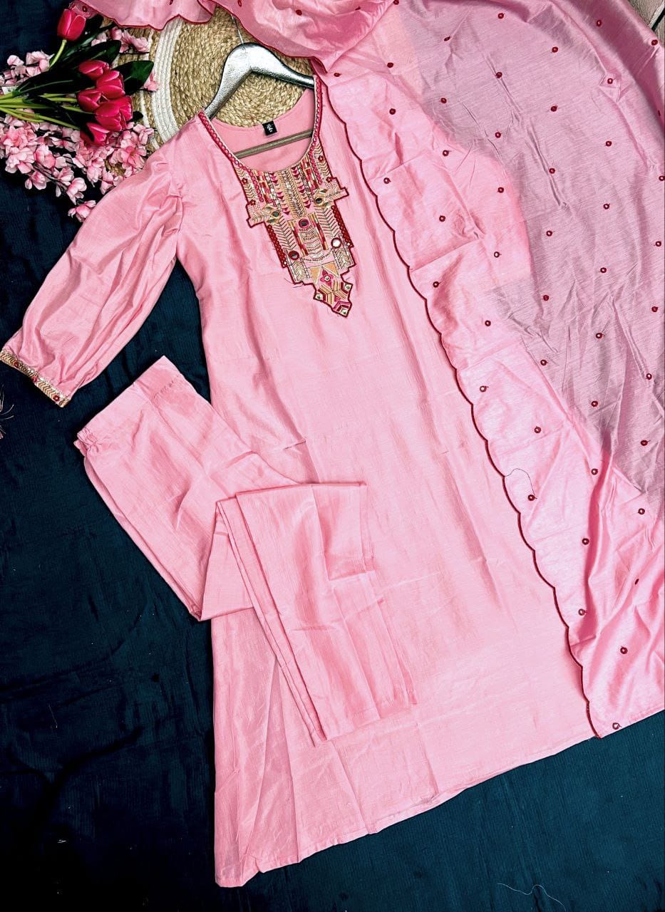 Elegant Kurti with Pant & Dupatta | Stylish Ethnic Set for Women