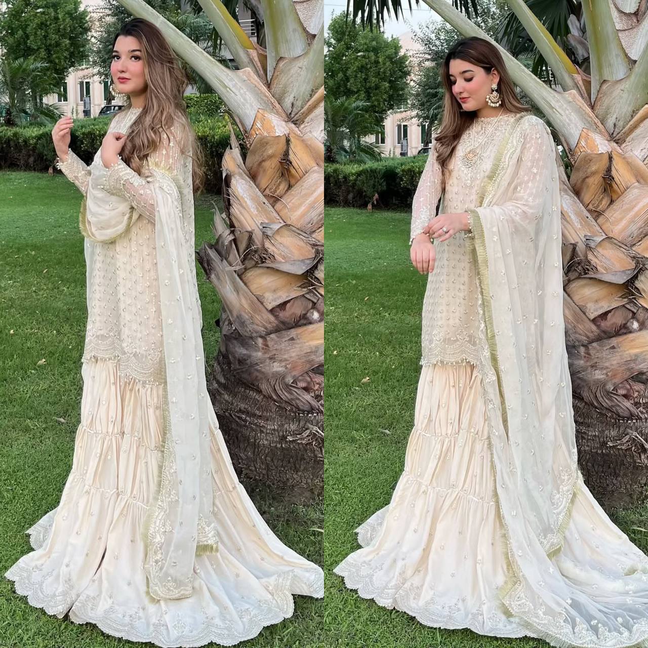 Vastra Wear Lunching New Top Sharara Plazo With Heavy Dupatta